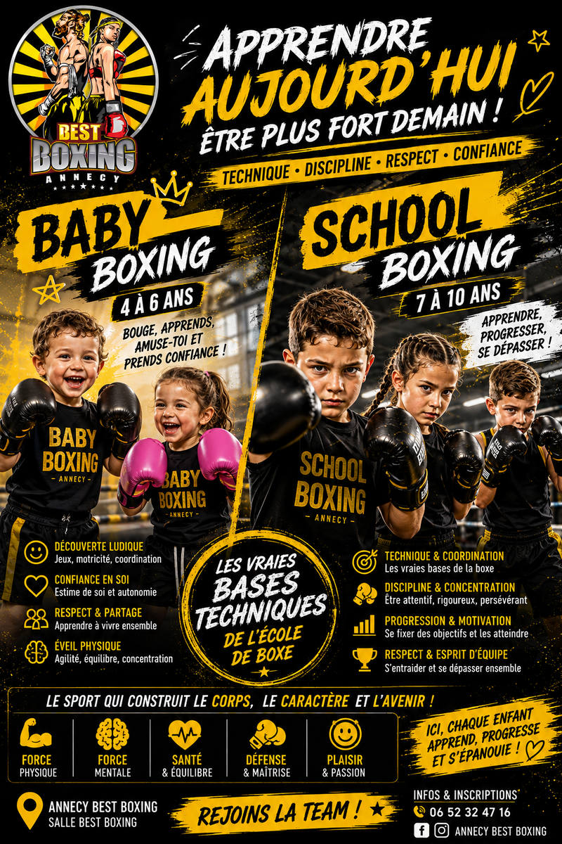 Baby Boxing de 3 à 6 ans / School Boxing de 7 à 10 ans