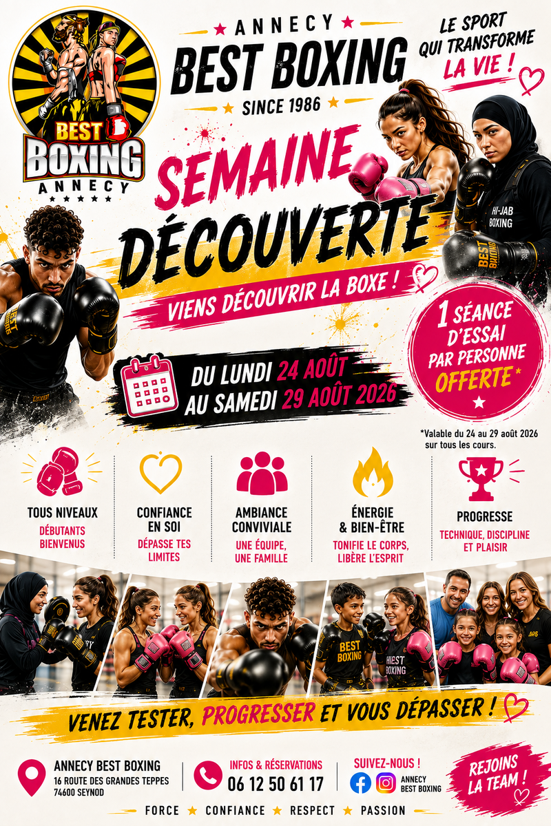 1 séance d'essai semaine découverte